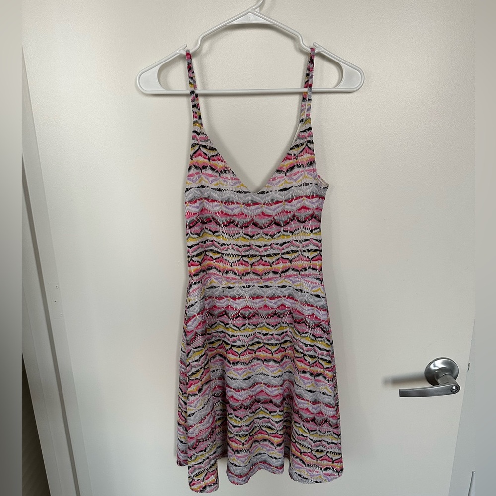 Aqua multi color mini dress small